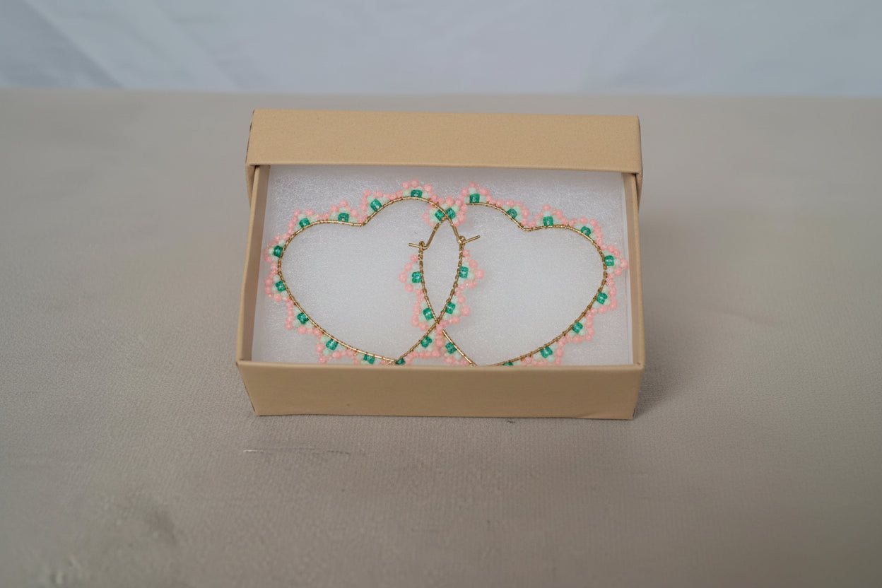 Glow In The Dark Heart Hoop Earrings