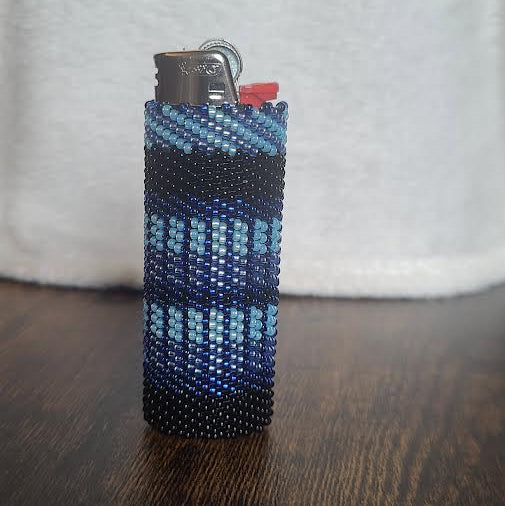 Blue Stripe Lighter Case
